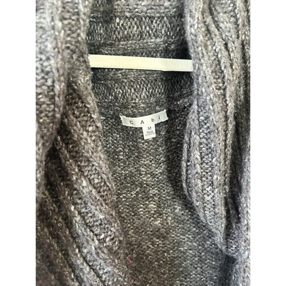 Cabi Fringe Wool Blend Sweater Vest Women M Gray Charcoal Boho Cozy Layering - Picture 5 of 13